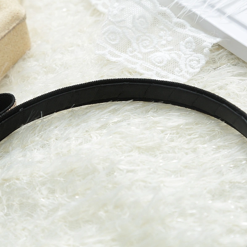 Bow rhinestone hairband with matte texture from manufacturer, fashionable headband for party