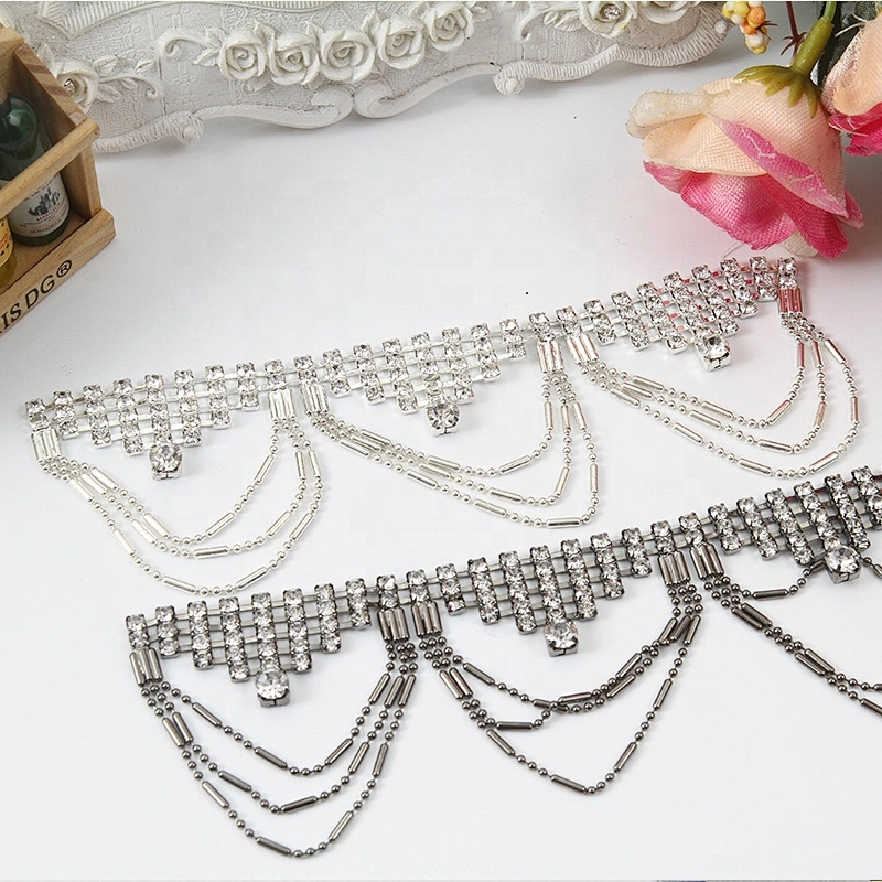 Shining Tassel Rhinestone Trims Bridal Decoration Clothing Rhinestones chains Sew on