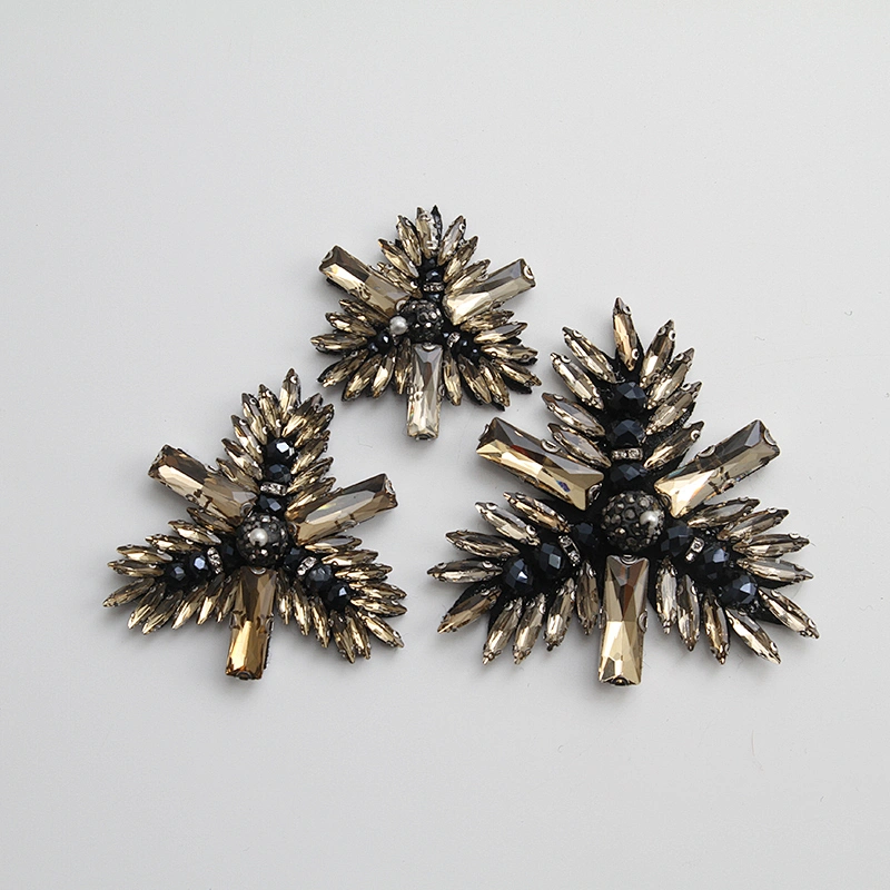 Wholesale handmade beaded rhinestone patch for decoration clothing patch custom patches