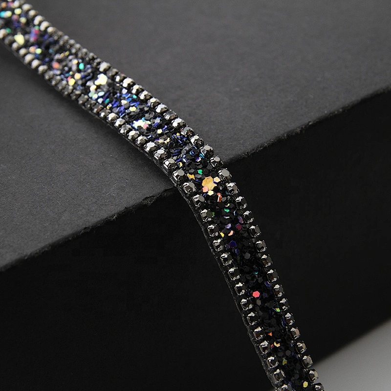 Decorative Copper rhinestone Chain edged hot fix trim motif designs