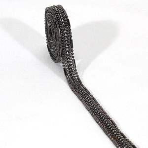 Black Acrylic Beads Edging Accessories Chained Hotfix Transfer Trimming for Garments Shoes