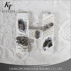 Wholesale 26 Letter Bead Rhinestone Patches Clothes Applique Design Shoe Accessories