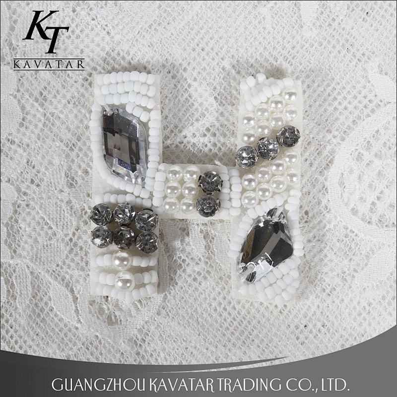 Wholesale 26 Letter Bead Rhinestone Patches Clothes Applique Design Shoe Accessories