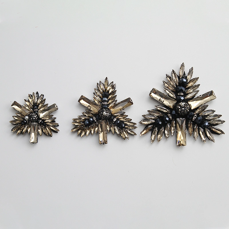 Wholesale handmade beaded rhinestone patch for decoration clothing patch custom patches