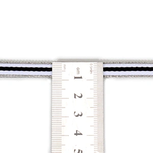 Design iron on hot fix rhinestone trim with white black strip ribbon