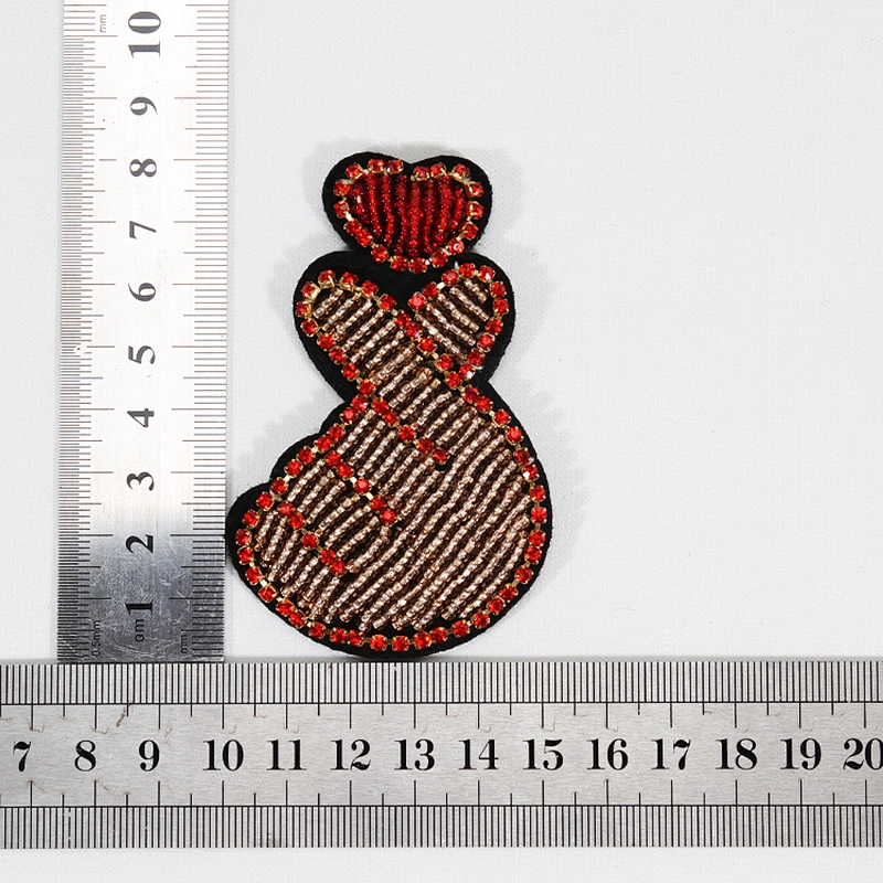 New design lovely finger heart crystal beaded patches
