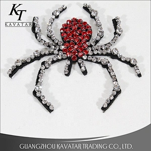 Kavatar Beautiful Red Shape Stone Spider Patches For Garment