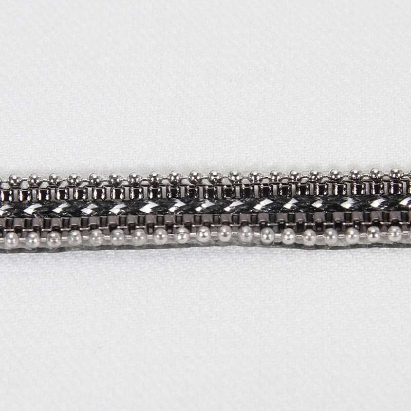Decorative Black Rhinestone bling bling decorative rhinestone trim Hot fix Trim with  Beads
