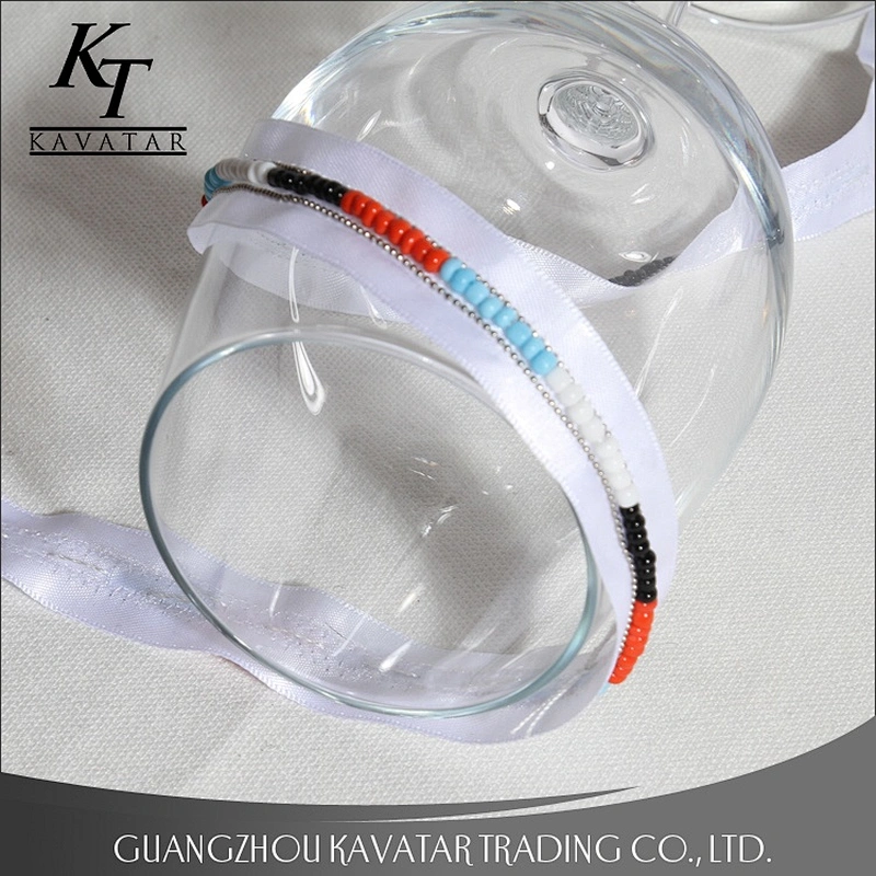 High Quality Multi Color Beads Trim Sew On Polyester Ribbon For Garment