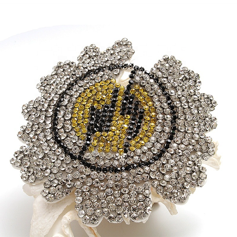 Christmas Cherry Flower Decorative Sew on Rhinestone Beaded Patches Wholesale patches for clothing