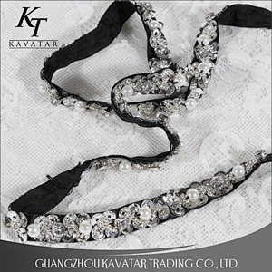 Top quality Crystal Chain Lace Trimming Colorful Round Beads and sequin trim Setting Sew on Trim for Dress Decoration