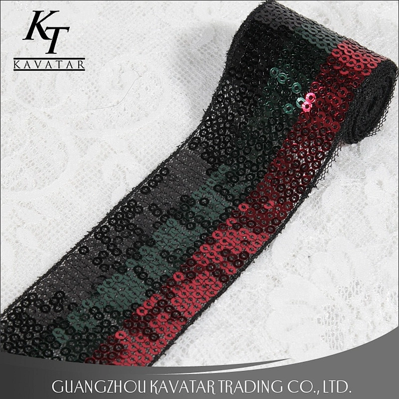Hot sell Three Colors Mixture Sequin Trim Ribbon For Garment