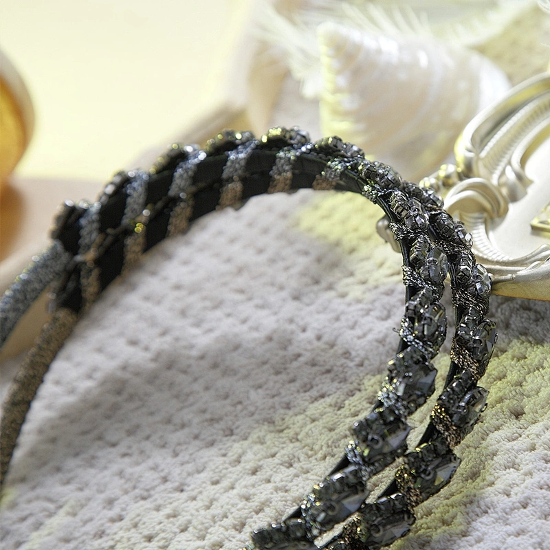American wind simple diamond hair hoop hair ornaments girl party fashion designer headband luxury  rhinestone headband women