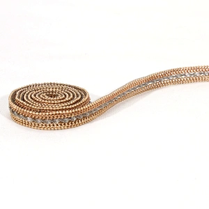 Mini Gold Accessories Chain Bordered Hot Fix Rhinestone Trim for Hats Shoes Clothes