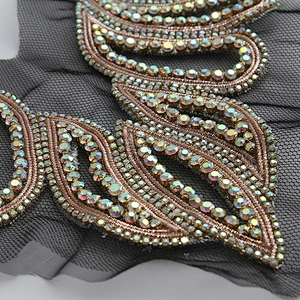 Beaded peacock rhinestone Patches for women clothing fashion Sew-On patch 3d patches clothing