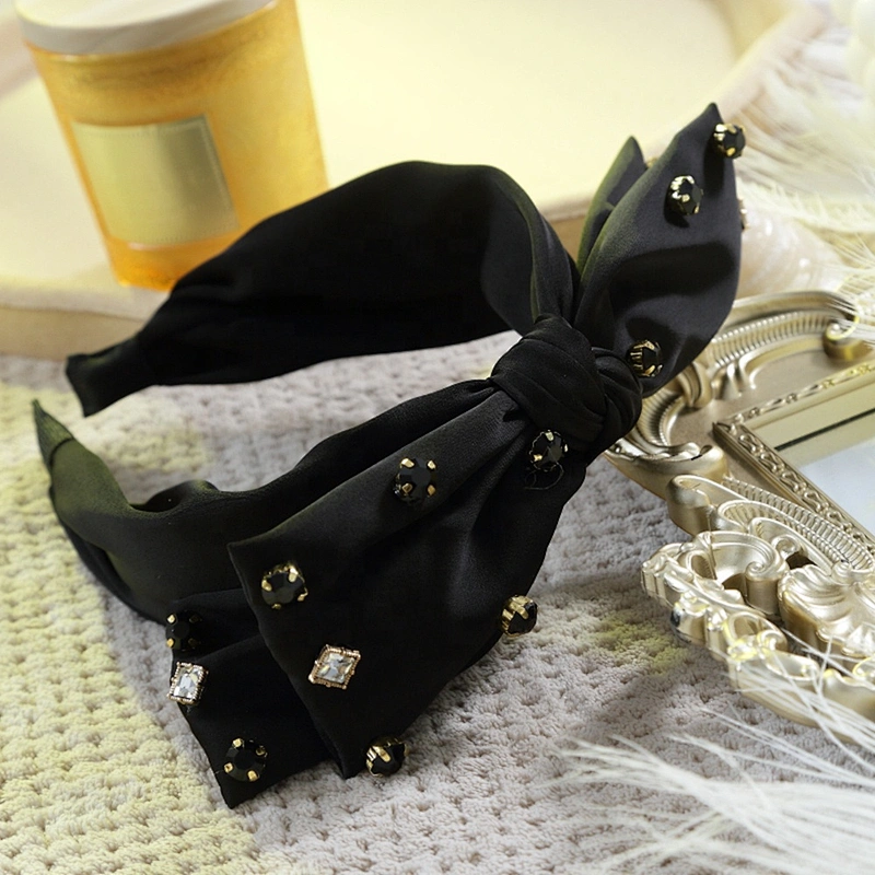Fashion headbands 2020  Korean version of rhinestone pearl bow hairband  headbands for girls hair accessories