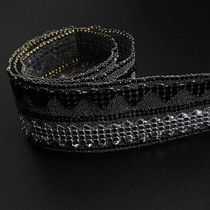 Kavatar Wholesale 4cm Width Hotfix Motif Designs Theme Rhinestone Hot Fix Rhinestone Trimming For Dresses Accessories CHF0141