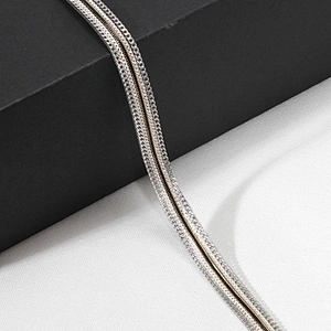 Decorative Accessories Chain Edged Hotfix Adhesive Rhinestone Trims with Black Braided Ribbon