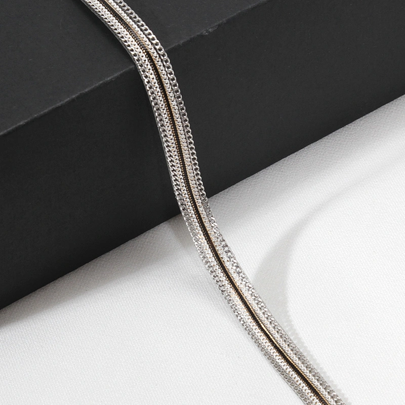 Decorative Accessories Chain Edged Hotfix Adhesive Rhinestone Trims with Black Braided Ribbon