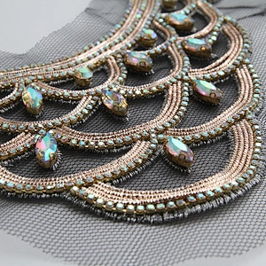 wholesale 3d patches rhinestone Sew on patches custom  for clothing big patches