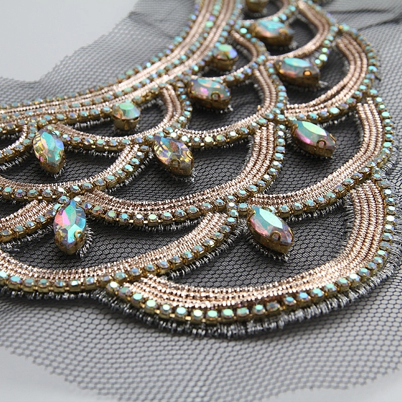 wholesale 3d patches rhinestone Sew on patches custom  for clothing big patches
