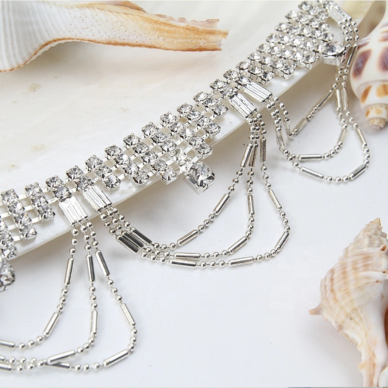 Shining Tassel Rhinestone Trims Bridal Decoration Clothing Rhinestones chains Sew on