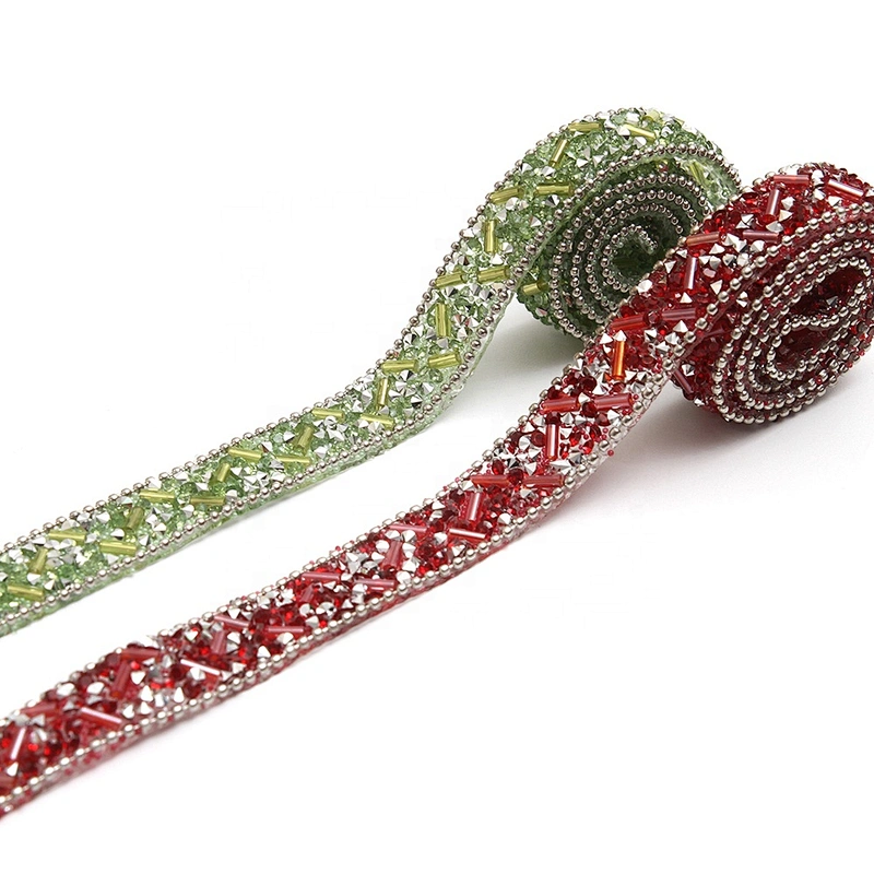 Factory hot Banding Trim hotfix rhinestones trimming hot  to bead  Glass  trimming  for shoes  for Clothing for hat  for dress transfers