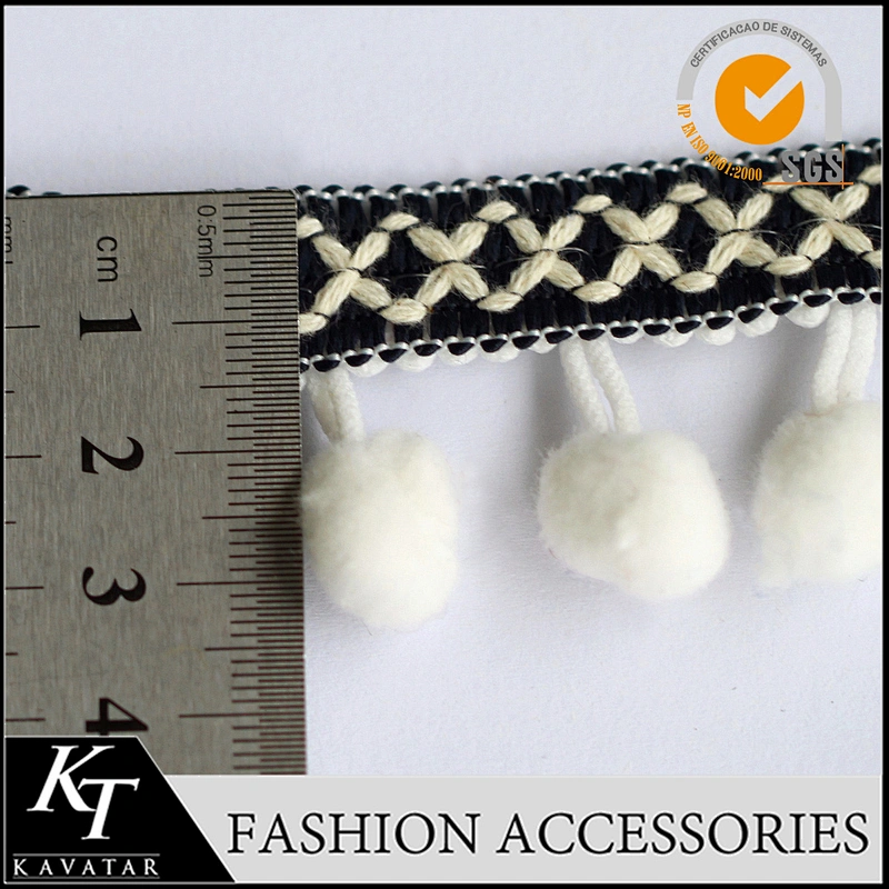 Custom tassel fringe,wholesale pom pom fringe for clothes