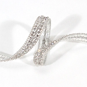 Decorative 1cm Accessories Beads Edged Hot Fix Rhinestone Trim for Garments