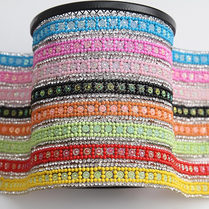 Kavatar 2020 square pattern Hotfix Trims iron on rhinestone trim