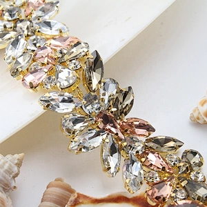 Kavatar Accessories tassel crystal rhinestone decorative chains sew on clothes or dress