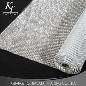 Clear Beads Crystal Fabric Ribbon Crystal Mesh Trim