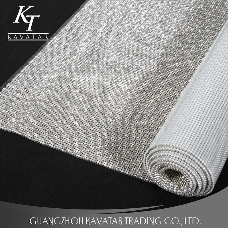 Clear Beads Crystal Fabric Ribbon Crystal Mesh Trim