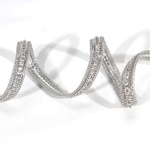 Kavatar Wholesale Custom Design Accessories Chain Beaded Rhinestone Hotfix Trim