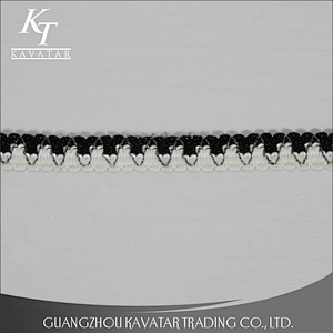 New fashion black alternating with white 100% polyester decoration tape for garment