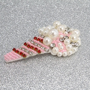 Wholesale handmade fruit patches fashion Sew on patch glass/resin crystal Beaded Patches 3D
