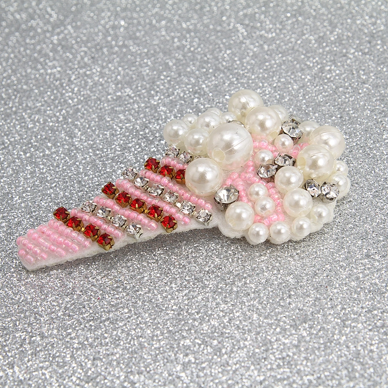 Wholesale handmade fruit patches fashion Sew on patch glass/resin crystal Beaded Patches 3D