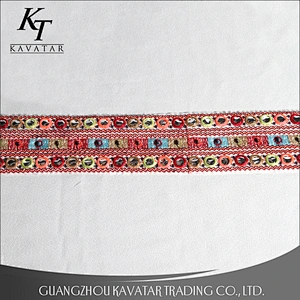 Wholesale 6cm white mirror style embroidery ribbon trim