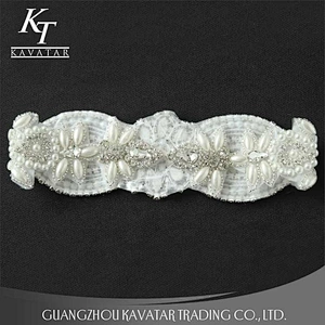 Rhinestone and pearl sew on beaded applique patches,ornaments applique trim rhinestone trim for wedding dress