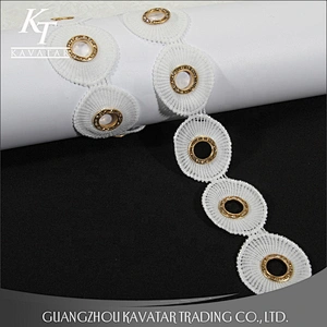 Kavatar Custom Diamond Polyester Lace With Eyelet Trim