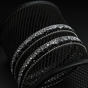 Kavatar Wholesale Accessories Chain Beaded Rhinestone Hotfix Trim Garment Accessory Custom Design Iron on Trims
