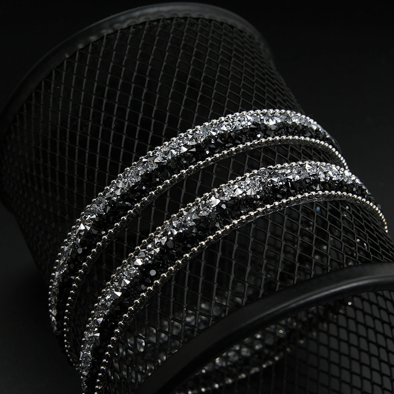 Kavatar Wholesale Accessories Chain Beaded Rhinestone Hotfix Trim Garment Accessory Custom Design Iron on Trims