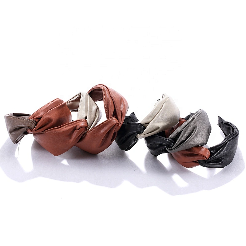 Euramerican Korean 2020 new style hairband, hair accessories  retro  faux pearl headband Leather hair band women