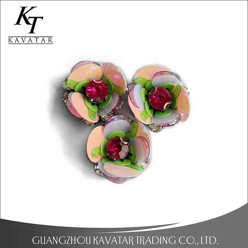 Handmade Artificial 4cm 3d Sequin Flowers For Decorative