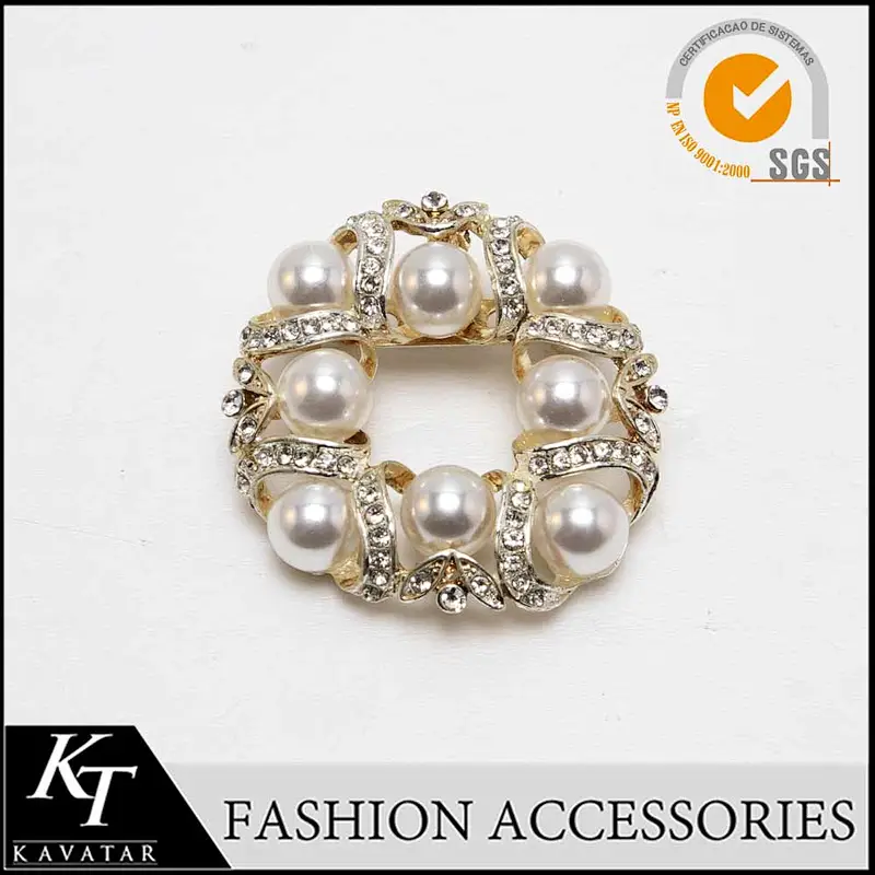 High quality crystal pearl beads chaton button