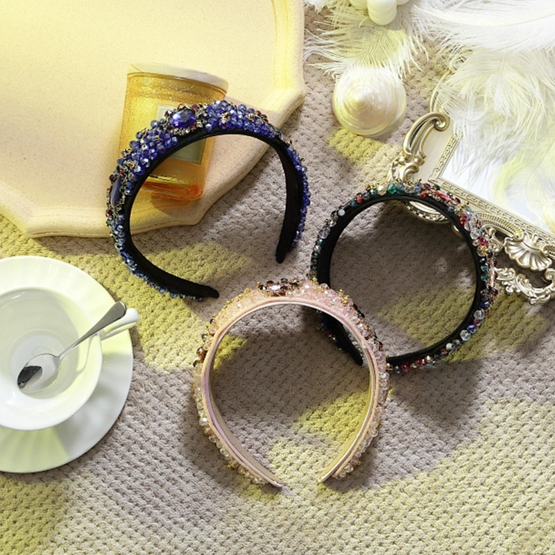 Wholesale Headscarf for women 2020 of headband European fashion versatile baroque headbands  rhinestone headbands