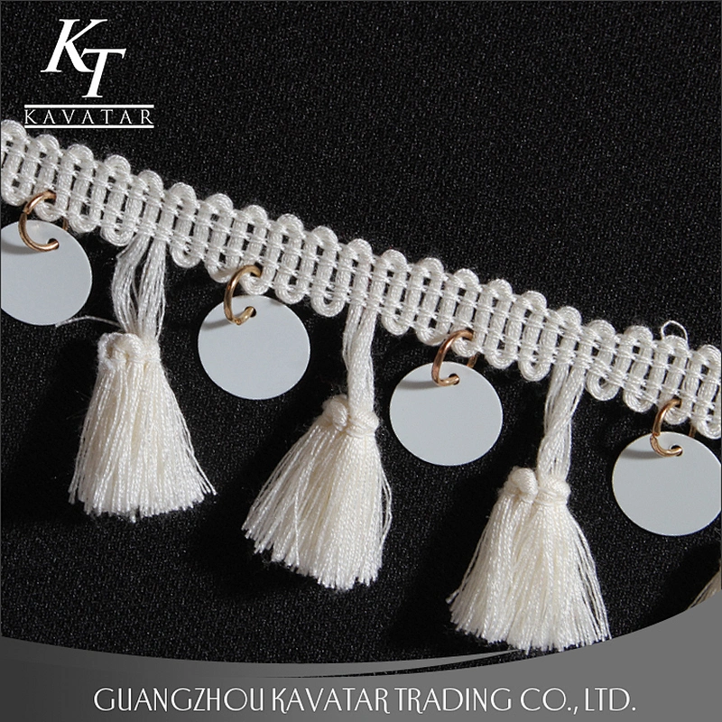 Fashion Sequin Sew On White Tassel Fringe Dress For Garment