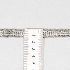 Custom Decorative 1.2cm 1.4cm Accessories Edged Rhinestones Beaded Hotfix Transfer Trim
