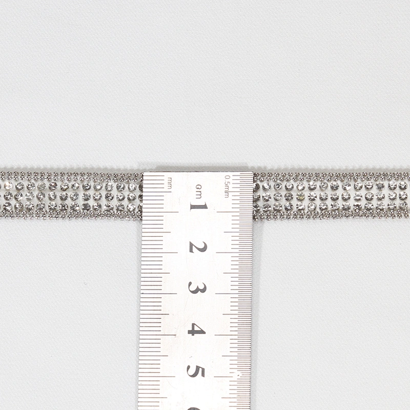 Custom Decorative 1.2cm 1.4cm Accessories Edged Rhinestones Beaded Hotfix Transfer Trim