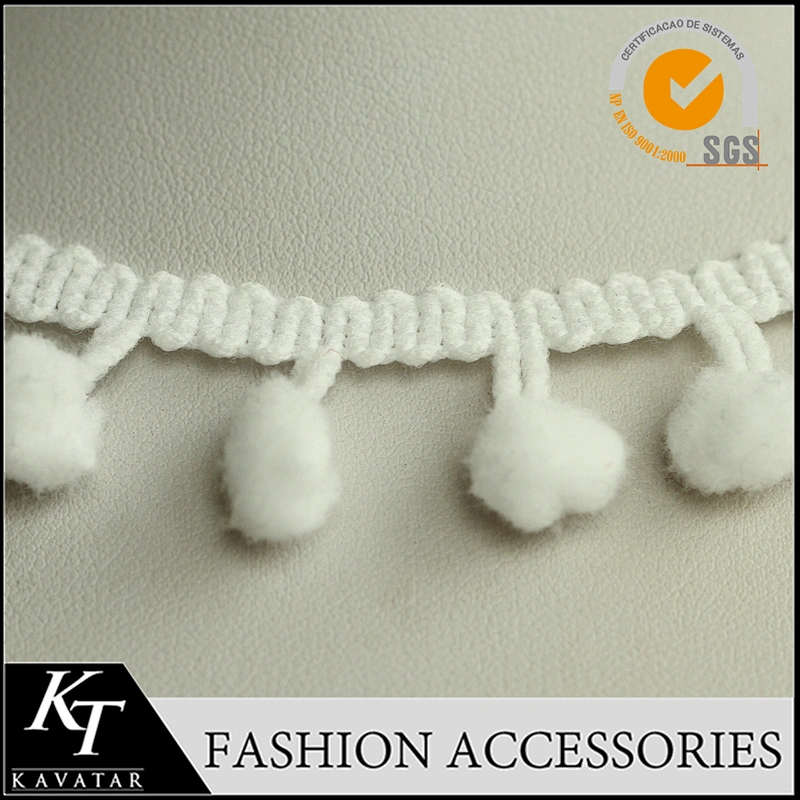 Wholesale top latest design lace trim with pom pom for garment